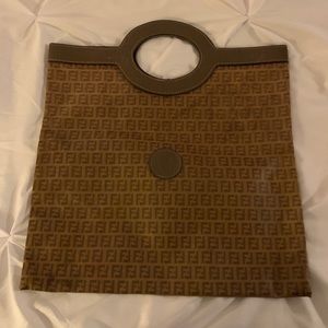 Fendi Tan Tote With leather trim